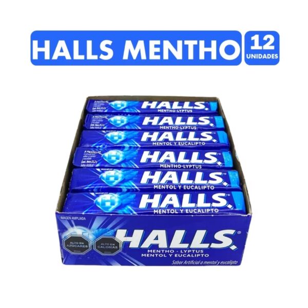 Caramelo Halls Menta (Azul) - Display 12 unidades