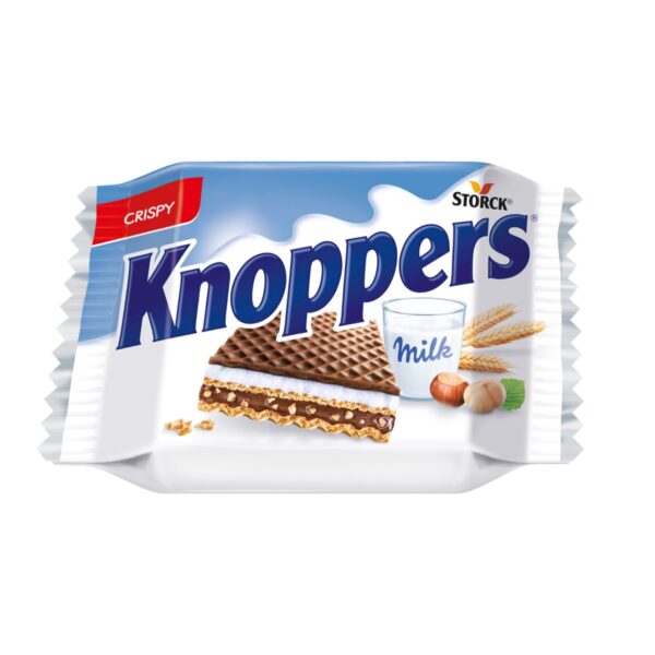 Snack con Crema de Avellana y Leche Knoppers - Caja 24 unid de 25g