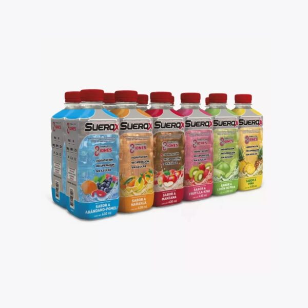 Bebida Isotónica SUEROX Caja con 12 Unidades de 630 ml - 6 Sabores