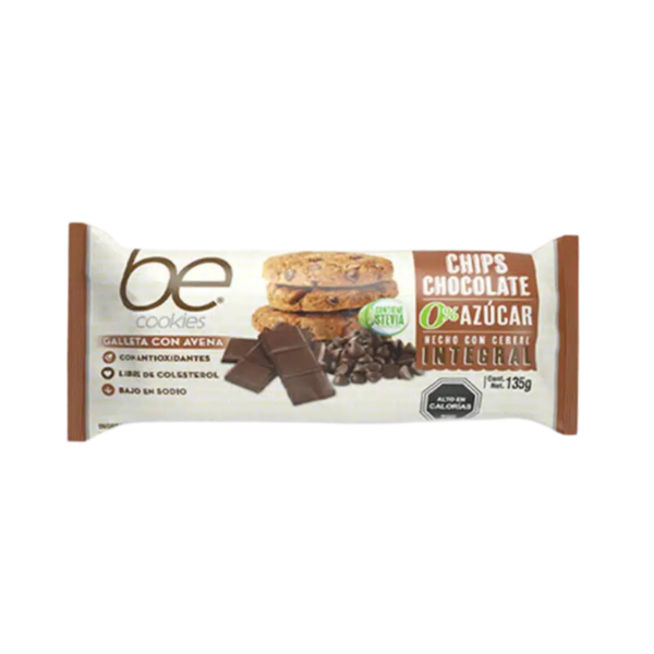 Be Cookies Galletas sin azúcar 0% chips chocolate (Con estevia) 135gr