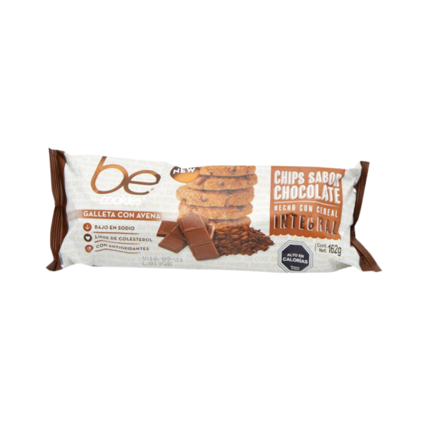 Be Cookies Galletas de Avena con chips de chocolate 162 grs.