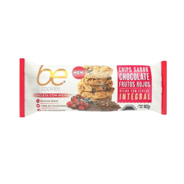 Be Cookies Galletas de Avena sabor chocolate y frutos rojos 162 grs.
