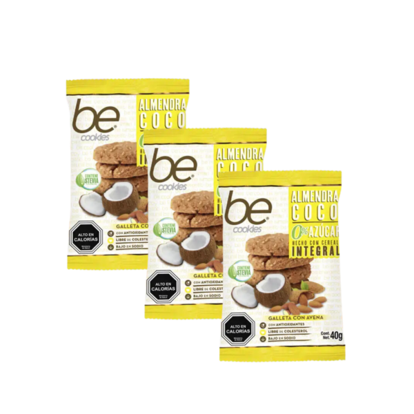 Be Cookies Pack x3 Galletón Almendra Coco 40 gr.