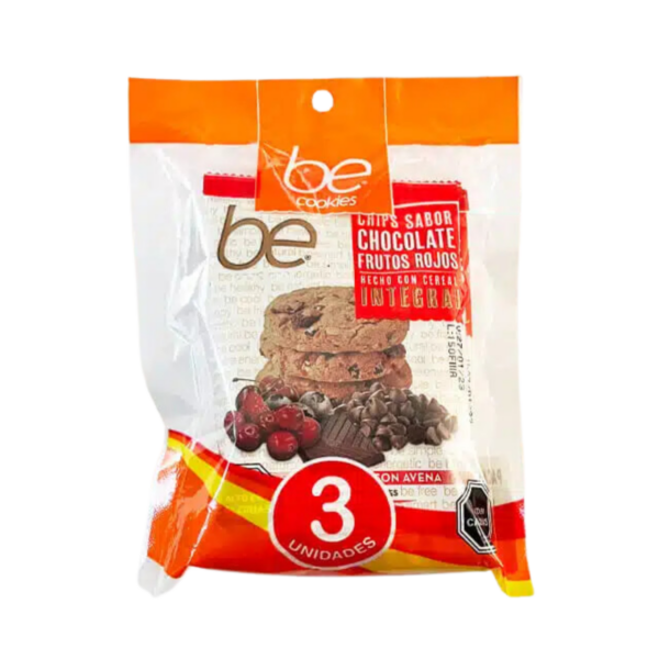 Be Cookies Pack x3 Galletón Avena Chocolate y frutos rojos 40 gr.