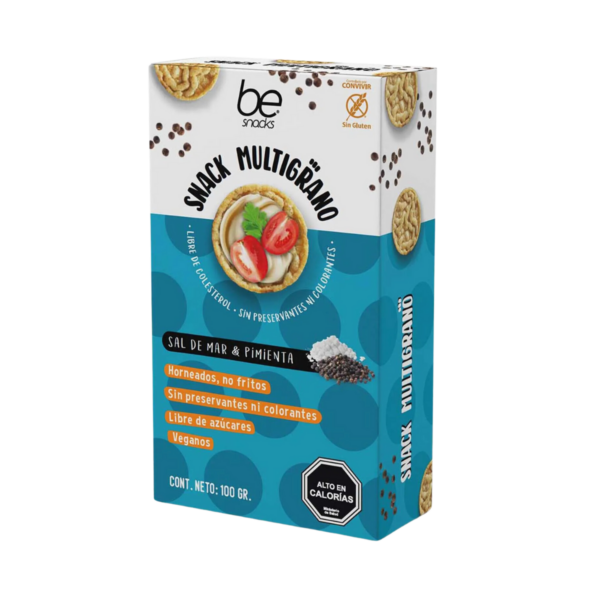 Be Cookies Galleta cóctel multigrano sal de mar & pimienta 100gr